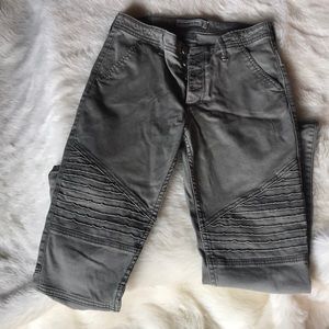 Abercrombie Olive Moto jeggings